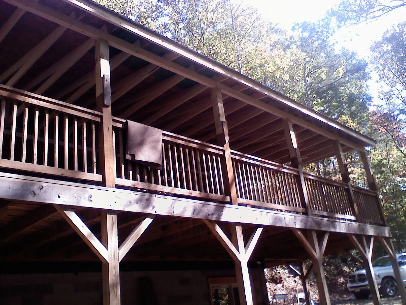 Timber framing under a new elevated porch and deck — Roof Leak Repair in Tornado by Roofing Brothers